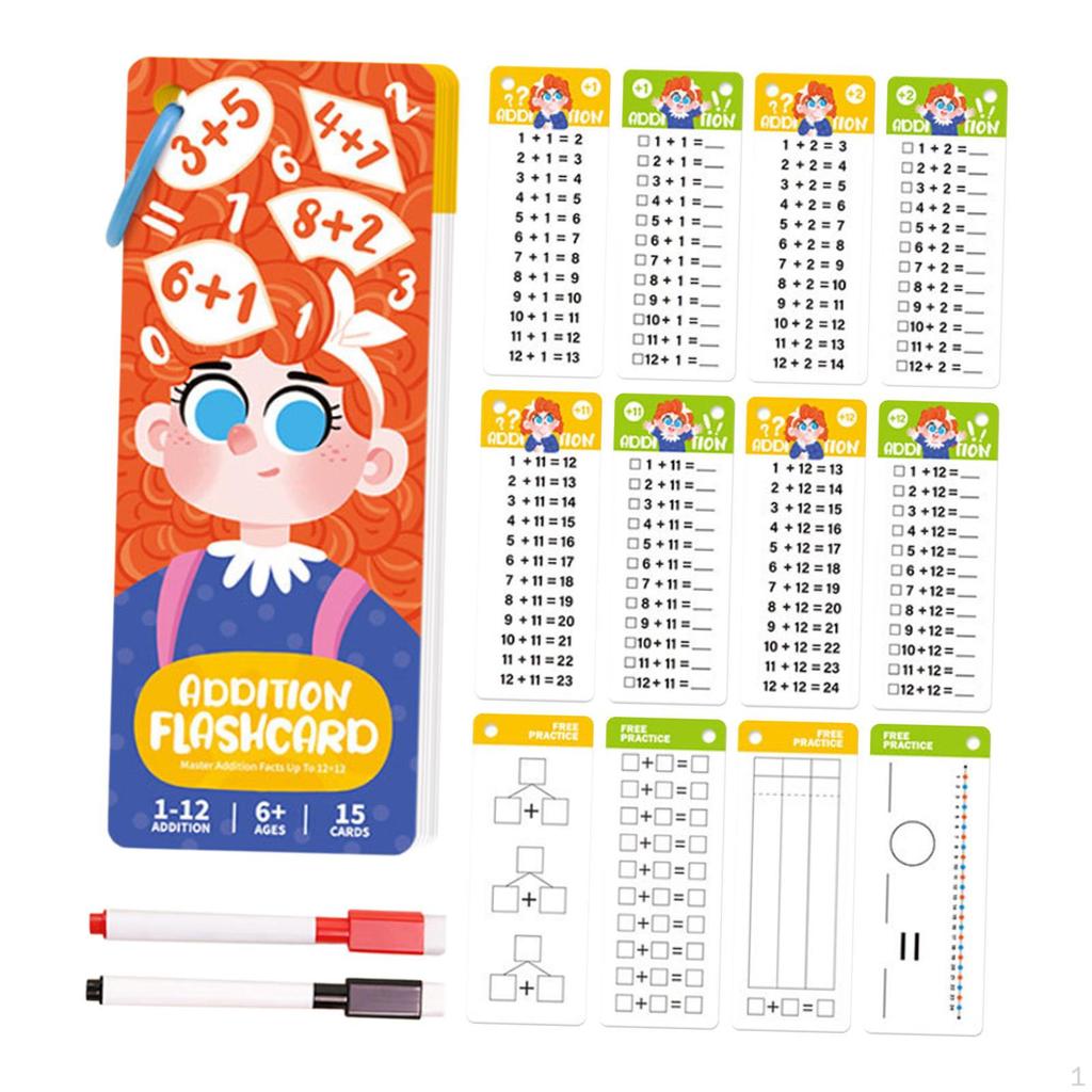 Kids Math Flash Cards Kindergarten Home Reusable Lightweight Flashcards