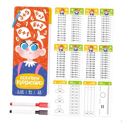 Kids Math Flash Cards Kindergarten Home Reusable Lightweight Flashcards