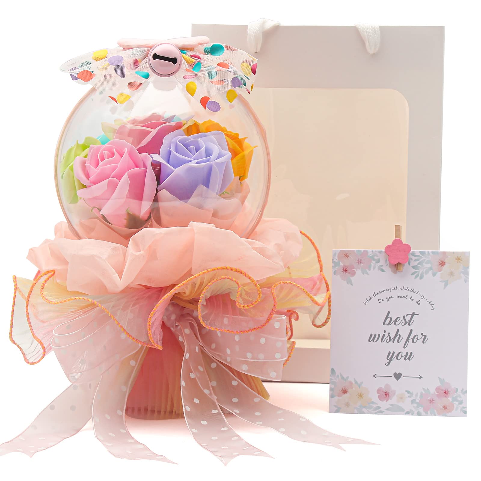 

Светящийся букет из цветов-шаров LOZIZI со светодиодной мыльной радужной акриловой надписью и подсветкой, цветы, розы, неувядающие цветы, шары, открытка, ручка…