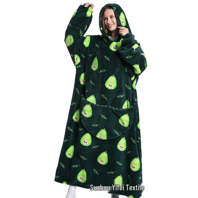 2023 Hooded Oversized Flannel Blanket Clothing for Men & Women – Extended Length for Warmth