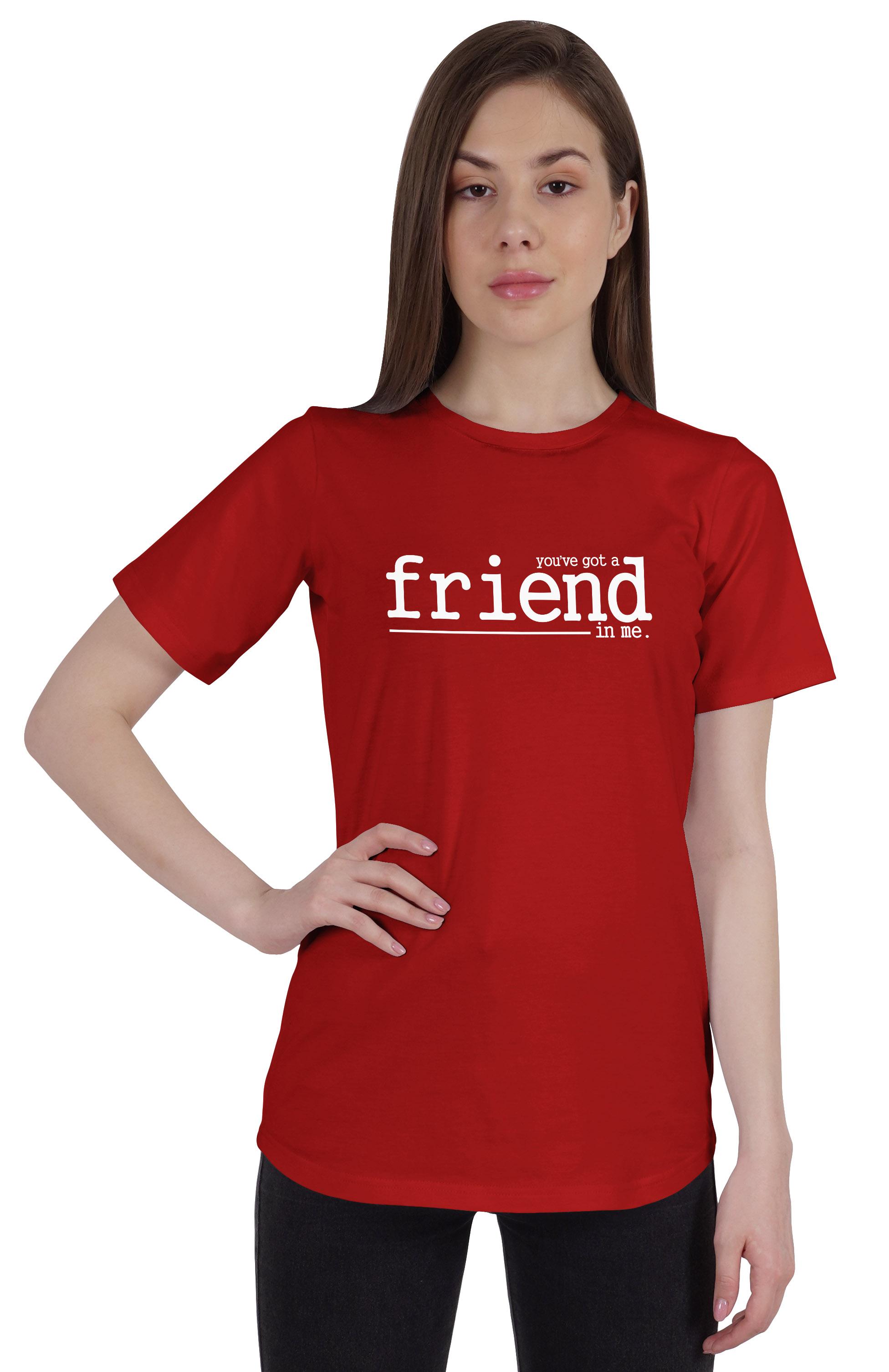 

Inkmeso Inkmeso Womens Quote Top You ve Got A Friend In Me Graphic Print Tee XXL червоний