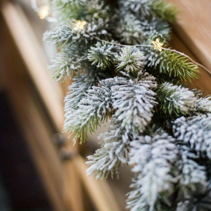 Christmas Artificial PE Hanging Rattan Decorative Cedar Garland with LED Light Garland for Mantel Fireplace Tablecloth