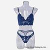 European & American Deep V Embroidered Lace Lingerie Set: Ultra-Thin Chest Minimizing Bra.
