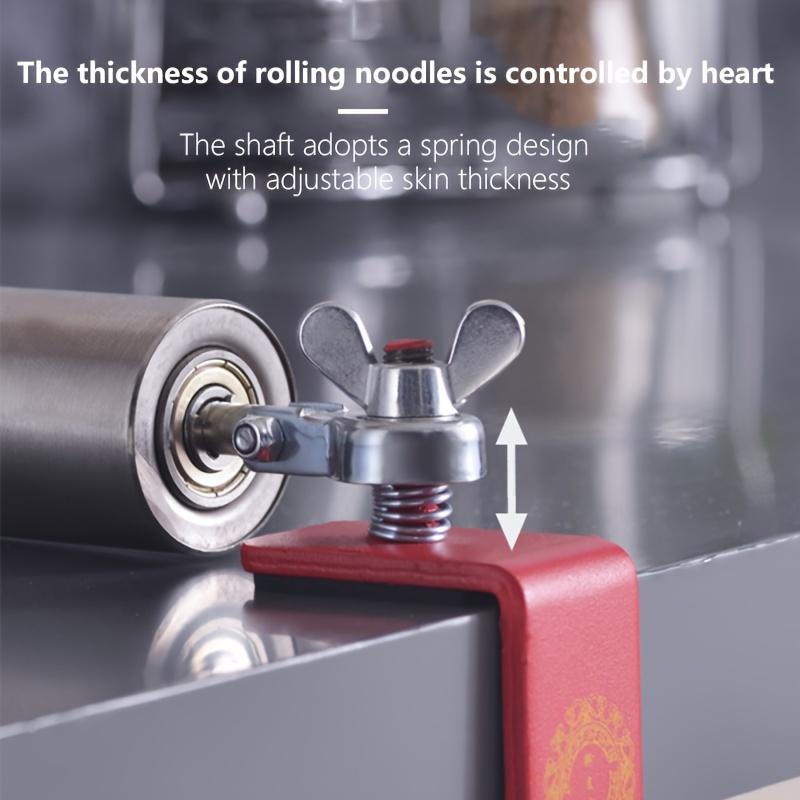 1pc Adjustable Rolling Pin, 304 Stainless Steel Heavy Duty Kitchen Rolling Pin with Ergonomic Handle for Perfectly Shaped Pastries, Dumplings