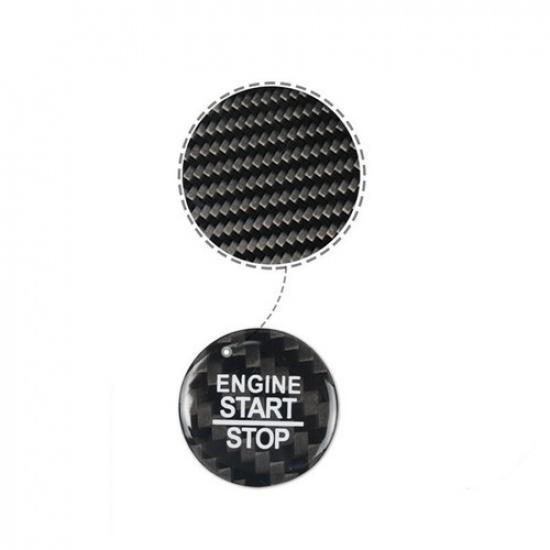 1x Black Carbon Fiber Car Engine Start Button Cover For Dodge Challenger 2015+