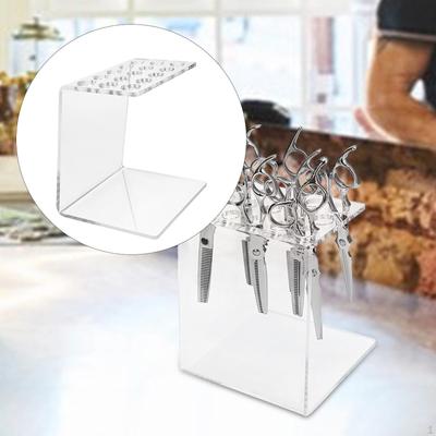 15 Holes Acrylic Hairdresser Combs Storage Elegant Professional Stylist Scissors Rack