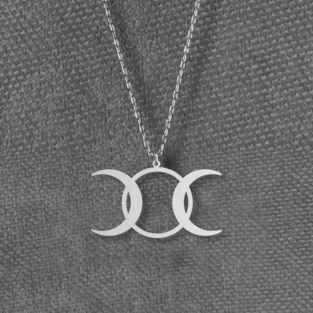 

Suteyi Triple Moon Goddess Necklace - Symbol of Feminine Power - Wiccan Moon Phases Pendant - 14k Gold Plated or Silver one-size разноцветный
