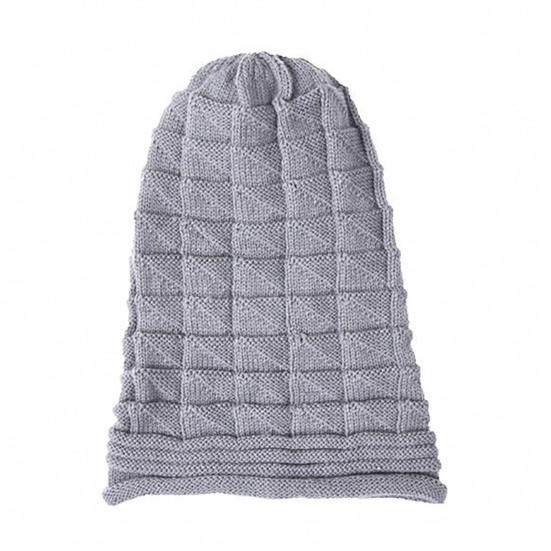 

Knitted Hat Pleated Slouchy Baggy Solid Color Stretchy Cold Resistant Woolen Yarn Autumn Winter Women Beanie Skull Cap for Outdoor