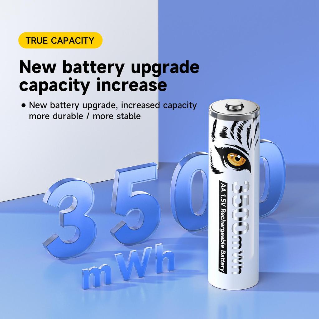 PALO 3500 mWh 1,5 V AA Li-Ionen-Akku AA Lithium-Ionen-Batterien AA-Zelle 2A-Batterien mit AA AAA-Batteriehaltern