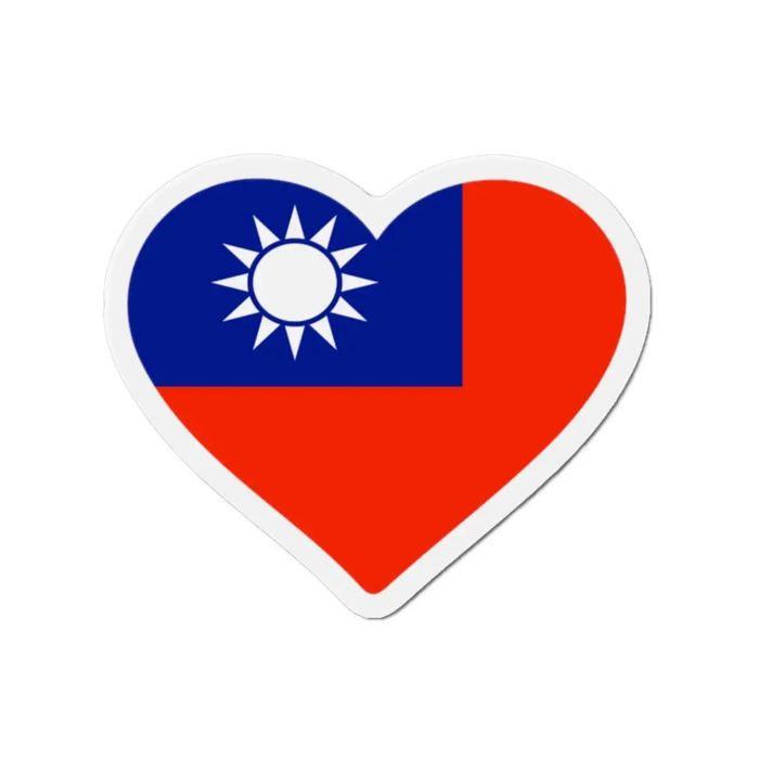 Aimant Coeur Drapeau Taïwan - Multicolore - 9 Cm - 50 Pièces - Résine Synthétique - Mixte