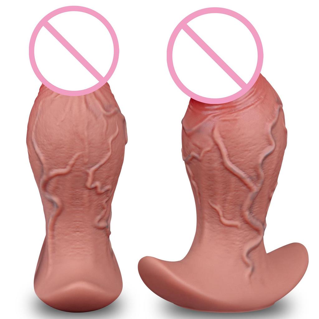 Extra Large Soft Flesh Realistic Veins Wearable Anal Plug Masturbator for Men and Women