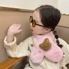 Écharpe Peluche Douce Automne Hiver pour Enfants Mignonne Dessin Animé Fille Bébé Épaisse Chaude Écharpe pour Enfant Extérieur Tour de Cou Accessoires Bébé