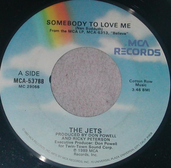 

7-дюймовая пластинка JETS Somebody To Love Me MCA53788 MCA Records 1990 США Поп Б/у
