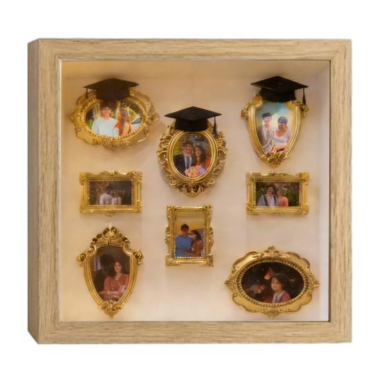 

Набір «Зроби сам» Міні-музей Силуетна коробка зі світлом Міні-музей Рамки для фотографій з випускними ковпаками Вітрина для спогадів для випускників A