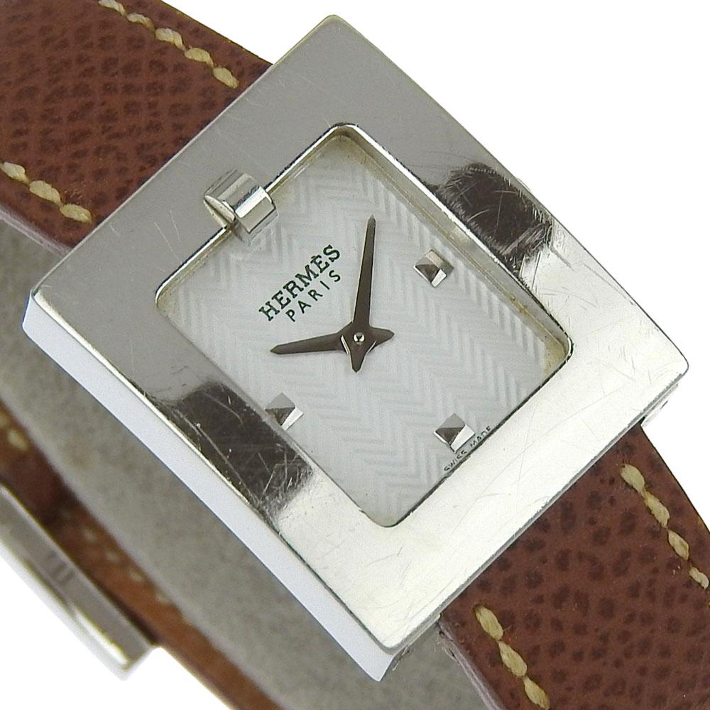 Hermes Belt Watch Watches BE1.110 whiteDial Stainless Steel/leather Quartz Analog Display Women Used