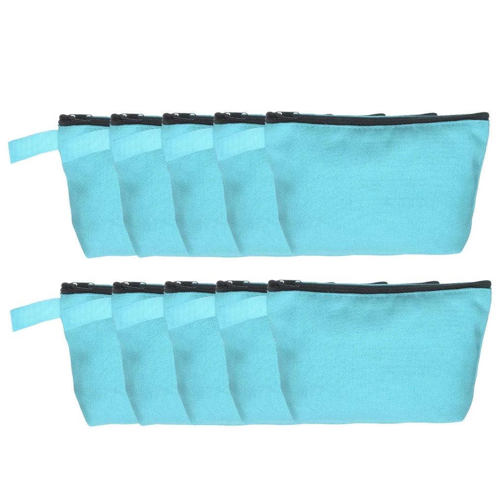 Uxcell Canvas Makeup Travel Cosmetic Multipurpose Blank Toiletry Zipper Blank DIY Craft Pencil Bags for Women and Light Blue X 5 X Bags, Bags,