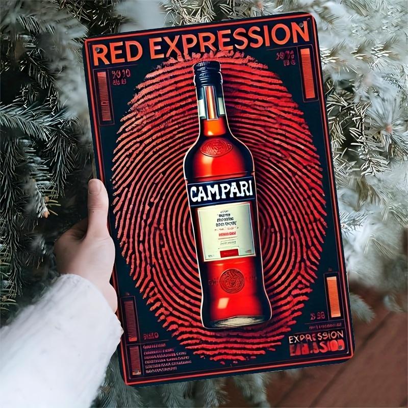 High Definition Tin Metal Sign Wall Art Vintage Retro Campari Red Expression Industrial Metal Tin Sign Campari Classic Liq 20x30cm(7.8x11.8inch)
