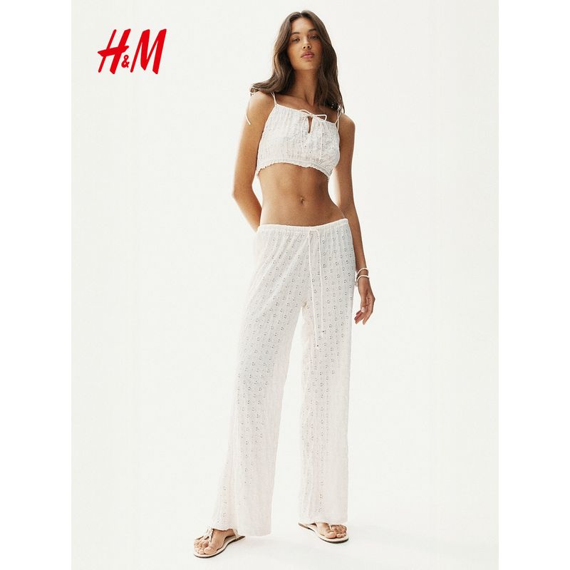 

HM 2025 Summer New Women clothes Upper Bundle Imitation Lace Short Jacket 1297881