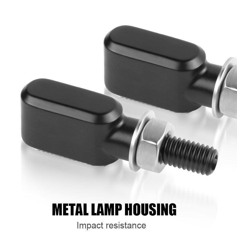 1 Pair Motorcycle Led Mini Turn Signal Light Blinker Indicator Dc 12v Aluminum Alloy E-bike Side