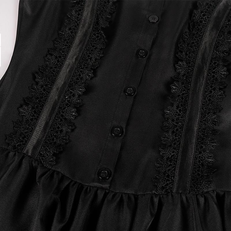 2023 European Medieval Victorian Long Sleeve Lace Waist-Cinching Dress Costume