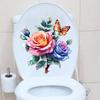Floral Butterfly Toilet Sticker Self-Adhesive Removable for Bathroom Wall Decor