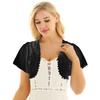 Womens Cropped Lace Bolero Shrug Short Bell Sleeve Open Front Cardigan Crop Top