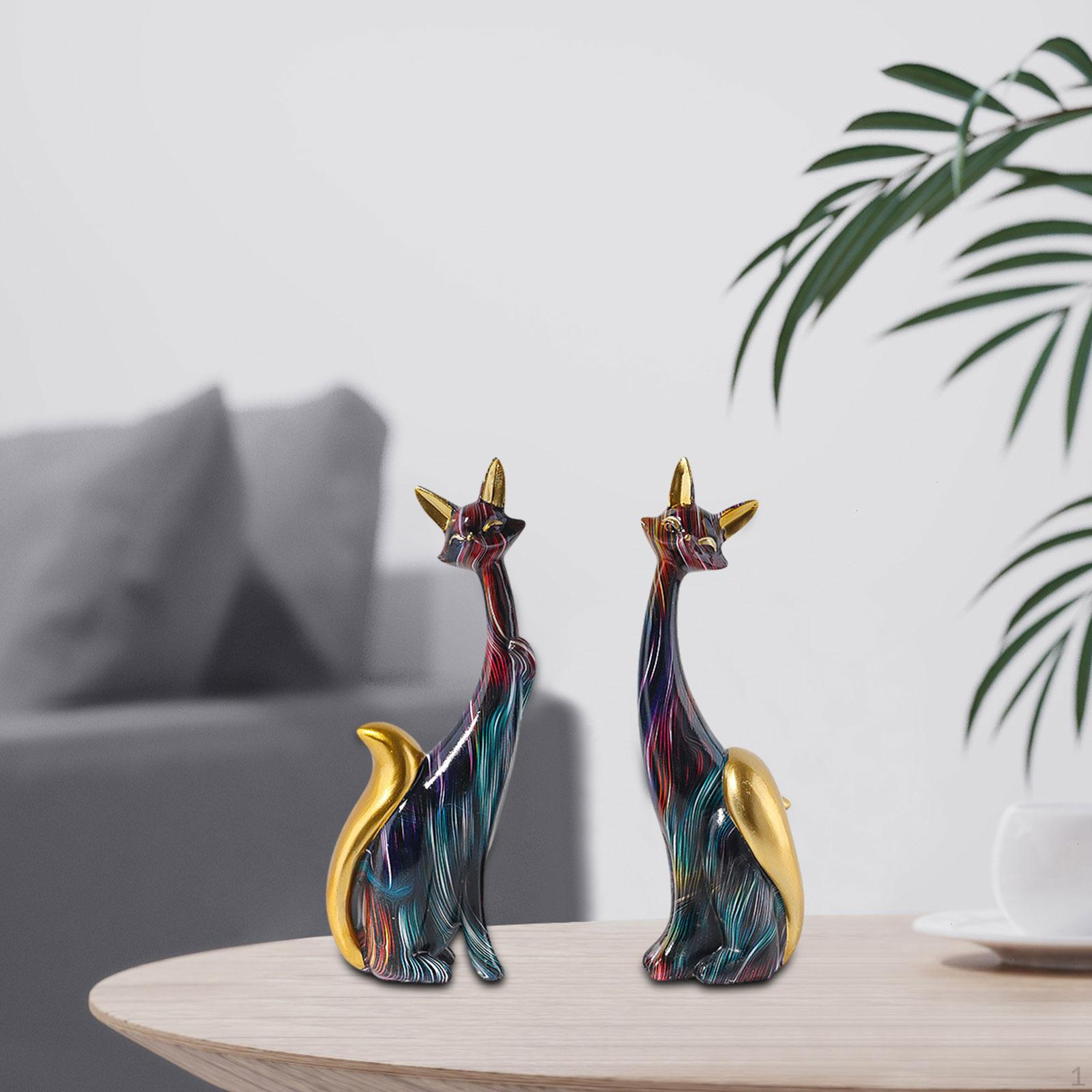 2 шт. Статуэтки кошек для пар, смоляные фигурки, настольный дисплей Style B