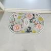 Flower Printing Bathroom Floor Mat Elegant Anti Slip Door Mat Absorbent Bath Carpet  Household Use