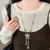 Retro Silver Star Fringed Necklace Female Niche Design Personalized Sweater Chain Sweet And Cool Versatile Long Accessories Female