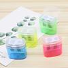 Pencil Sharpener Student Stationery with Container Colorful Double Hole Plastic Clear Pencil Sharpener for Children