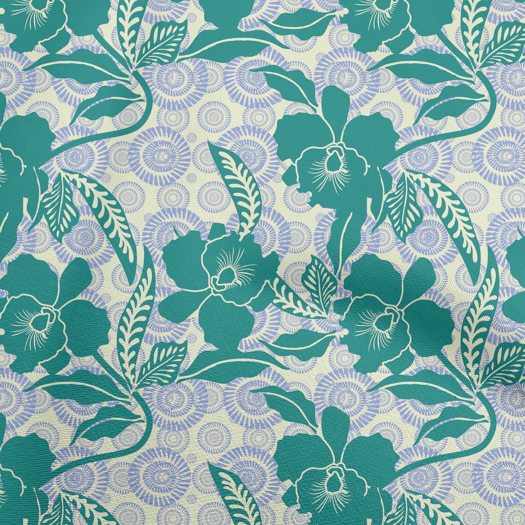 

OneOone Cotton Flex Blue Fabric Азіатські квіткові ремісничі проекти Декоративна тканина з принтом у дворі 40 дюймів 42 Inch Wide - Viscose Chiffon чирок зелений колір