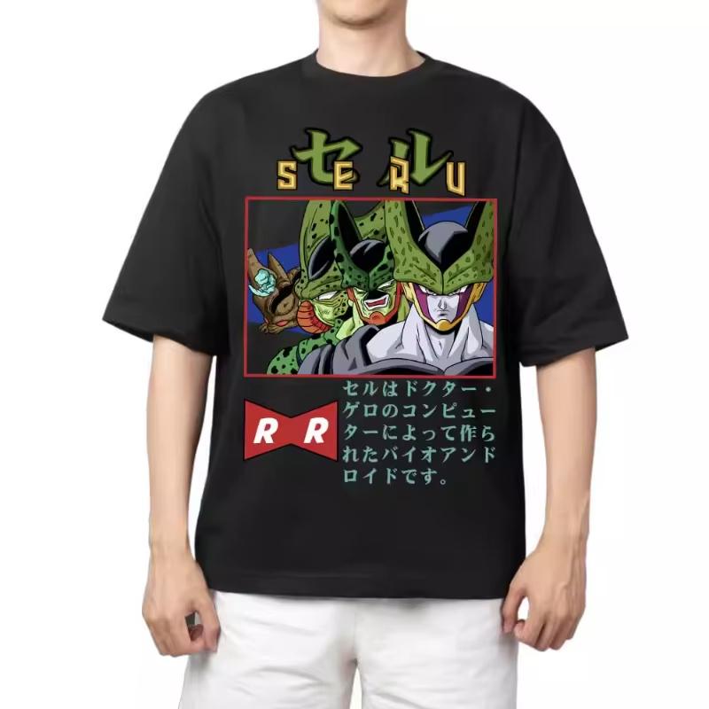 2026 New Dragon Ball Pattern Printed Tshirt  Mens Americanstyle Retro Versatile Shortsleeved Tshirt