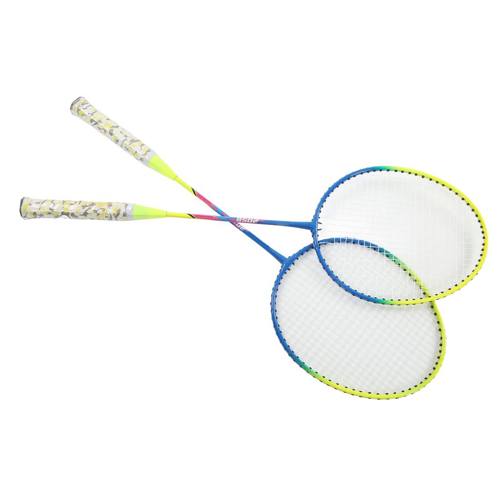 K2058 Badminton Racket Iron Alloy Lightweight Sturdy Badminton Racquet Set for Indoor Outdoor Backyards Gym