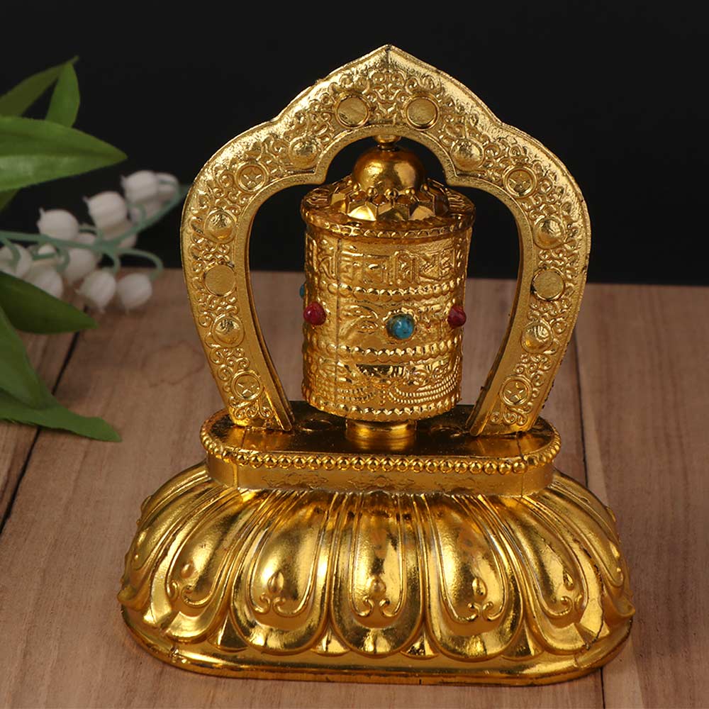 Car Ornament Solar Tibet Prayer Wheel Solar Energy Tibetan Prayer Wheel  Auto Decor