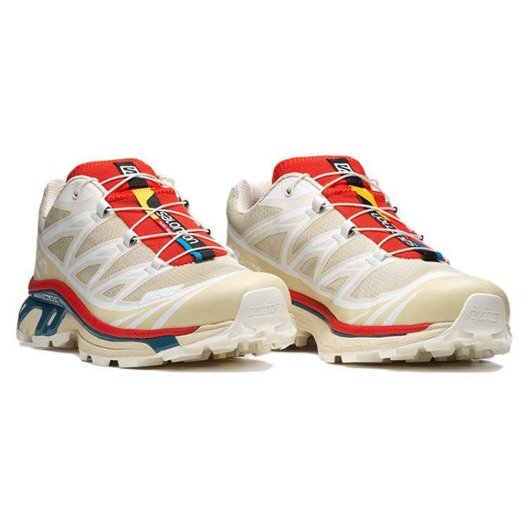 SALOMON XT-6 Comfortable Versatile Breathable Fabric Low-Top Casual Trail Running Shoes Unisex Sneaker Light-Gray 472934