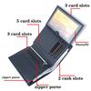 Men's RFID Genuine Leather 3-Fold Wallet with Zipper Coin Purse and Card Holder.