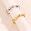 Colorful European & American Irregular Titanium Steel Open Ring with Non-Fading Diamond-Set