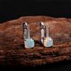 Colorful October Birthstone Rare Gems Natural Opal Earrings 925 Sterling Silver Birthday Gifts for Women and Girls