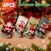 New Christmas Gift Stockings Santa Elk Fabric Gift Socks Christmas Lovely Bag for Fireplace Tree Christmas Decoration