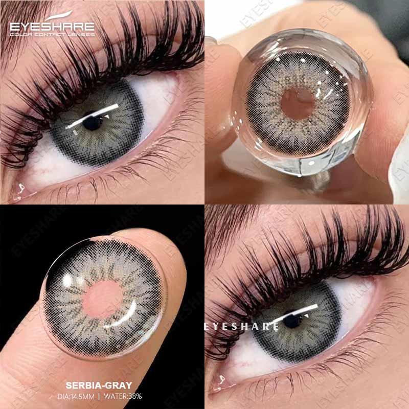 Eyeshare Color Contact Lenses Brown Fresh Annual Disposable Lenses Green Comfortable Natural Contact Lenses Colored Soft Lenses for Eyes 1 Pair