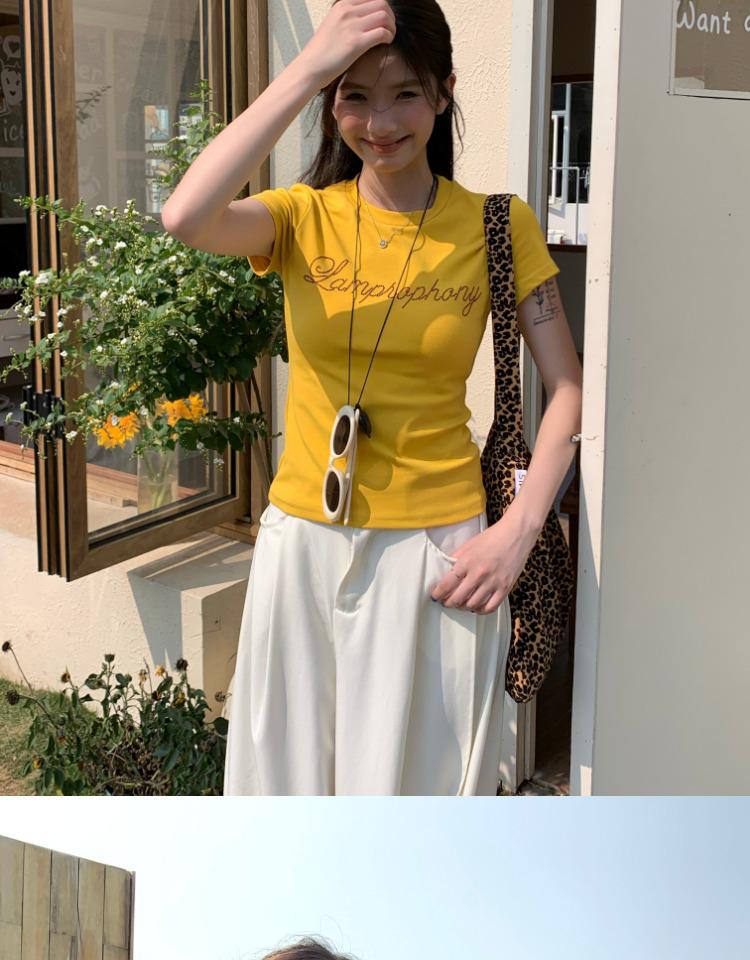 Women's Slim Fit Yellow Off-Shoulder Short Sleeve Tee - Trendy Summer Style