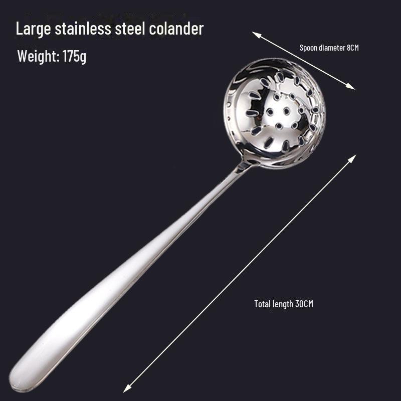 Stainless Steel Long-Handle Large Soup Spoon and Colander
