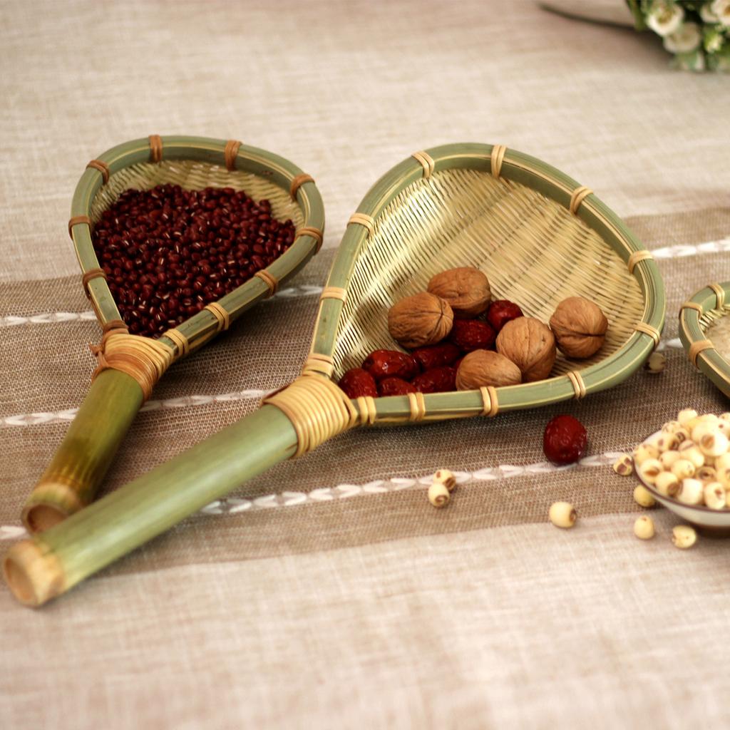 Noodle Drain Spoon Natural Bamboo Filter Spoon Strainer Spoon for Rice Beans