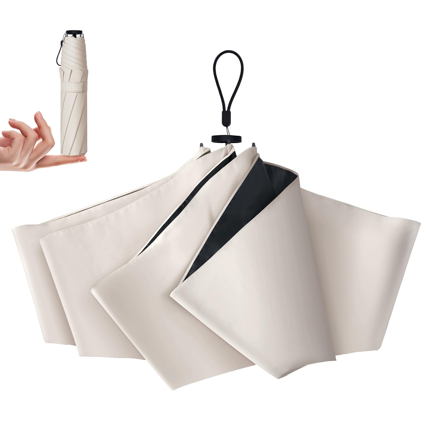 

New Release 118g Lightweight JIS UV Foldable Suitable for Sunny and Rainy Unisex Includes Storage Pouch 2026 & & Certified 100% Protection, слоновая кость