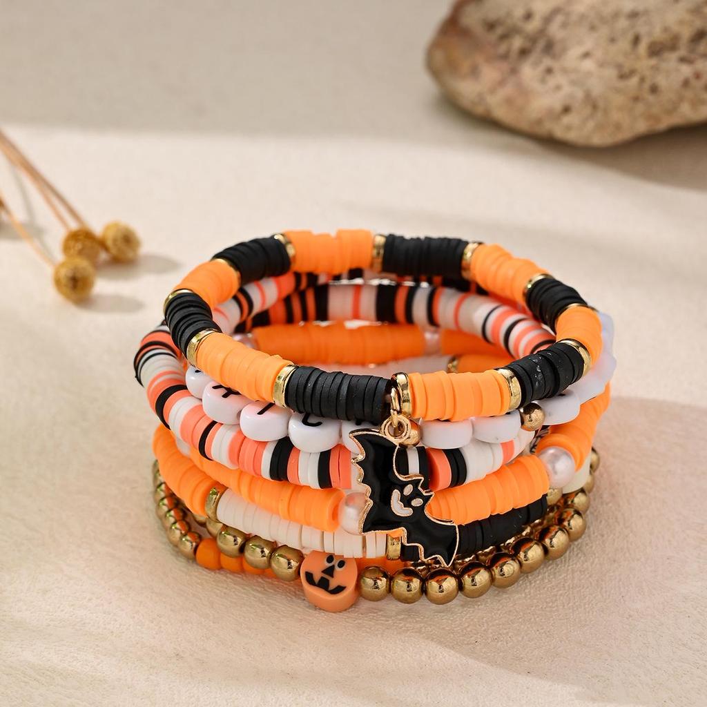 Colorful Holiday Polymer Clay Bracelet Set for Girls