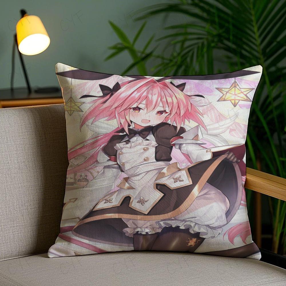 Fate Apocrypha Astolfo Anime Pillow Case Anti-Dustmite Pillowcase Invisible Zipper Silky Short Plush Sofa Cushion Cover