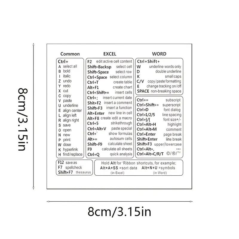 Clear Shortcut Keyboard Overlay for Excel & Word - PVC Quick Reference Guide for Windows PC/Laptop, Beige