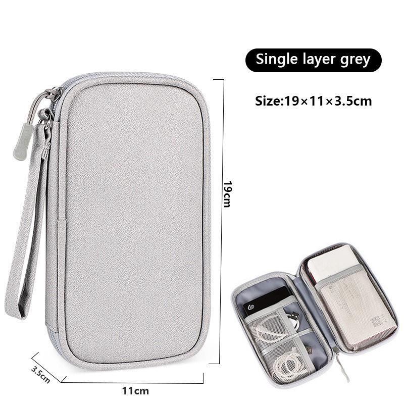 Double Layer Data Cable Storage Pouch Cross Border Hot Sale Travel Charger Organizer Handheld Compact Bag