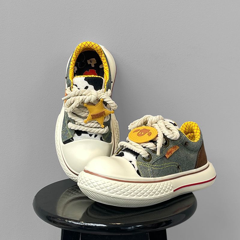Canvas Women's Shoes Spring and Autumn Versatile Breathable Thick Soles Heightening Casual Board Shoes Big Head Shoes Couple Shoes