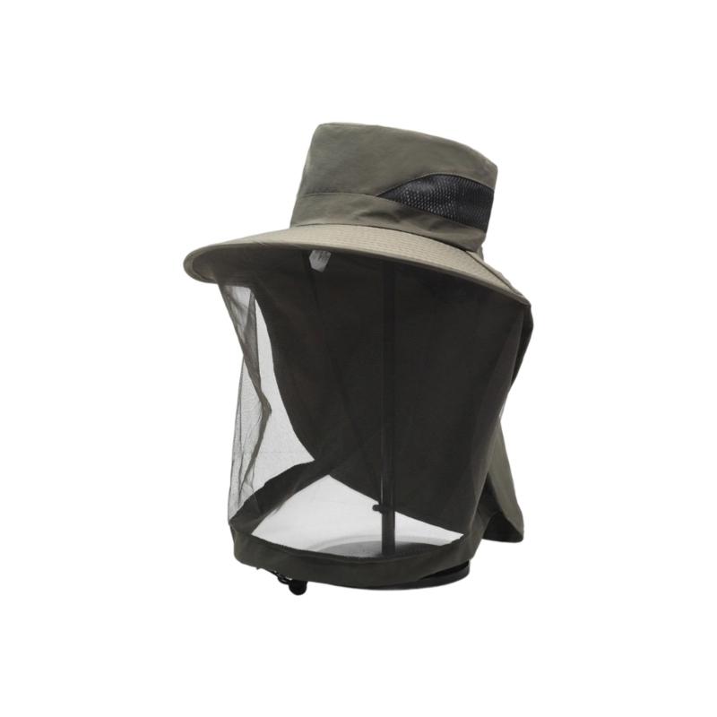 

Breathable Insect Proof Face Cover Sun Protective Headgear For Fishing Gardening Outdoor Activity Lightweight Travel Hat армія зелений колір